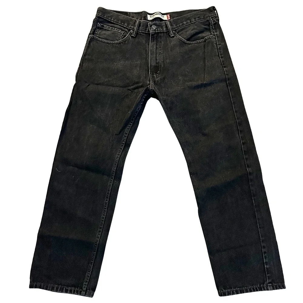 Levi's 505 Men's Jeans 34x29 Straight Leg Faded Black Denim Regular Fit Pants
